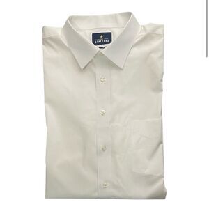 Stafford White Travel easy Care‎ button down shirt 15/32-33 NWOT